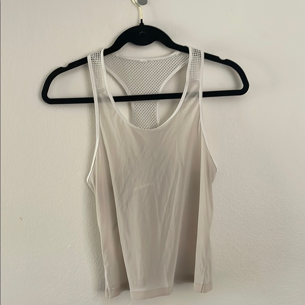 Lululemon Athletica Cream Mesh Tank Top